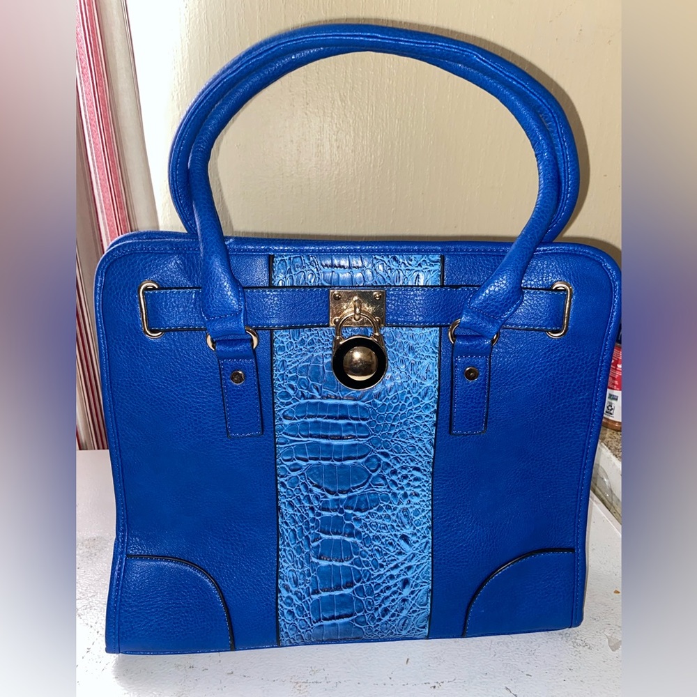 Blue Snake Print Tote